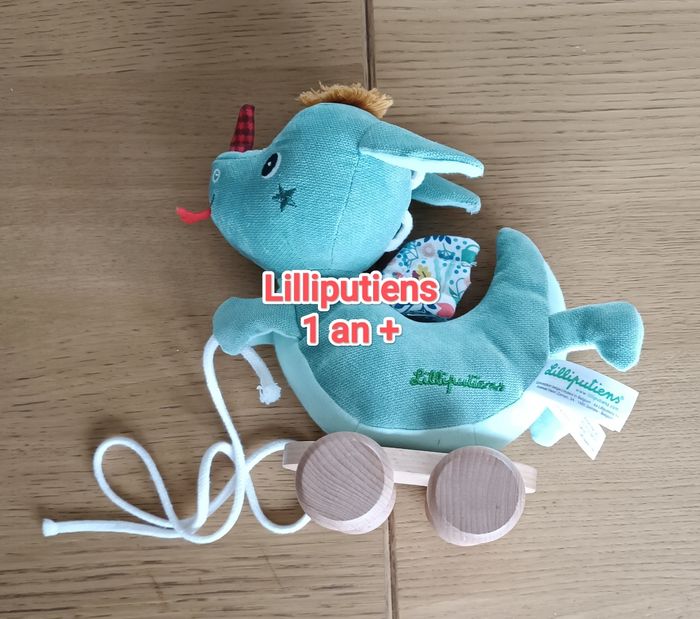 Peluche à tirer Joe le dragon Lilliputiens 1 an +