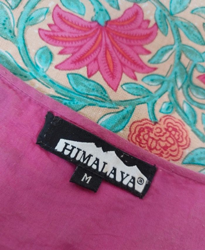 Blouse imprimée à fleurs en lin manches larges M - photo numéro 6