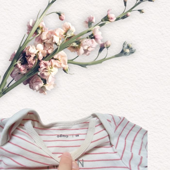 Body bébé fille manches longues rayé Rose/Blanc taille 9 mois - photo numéro 4