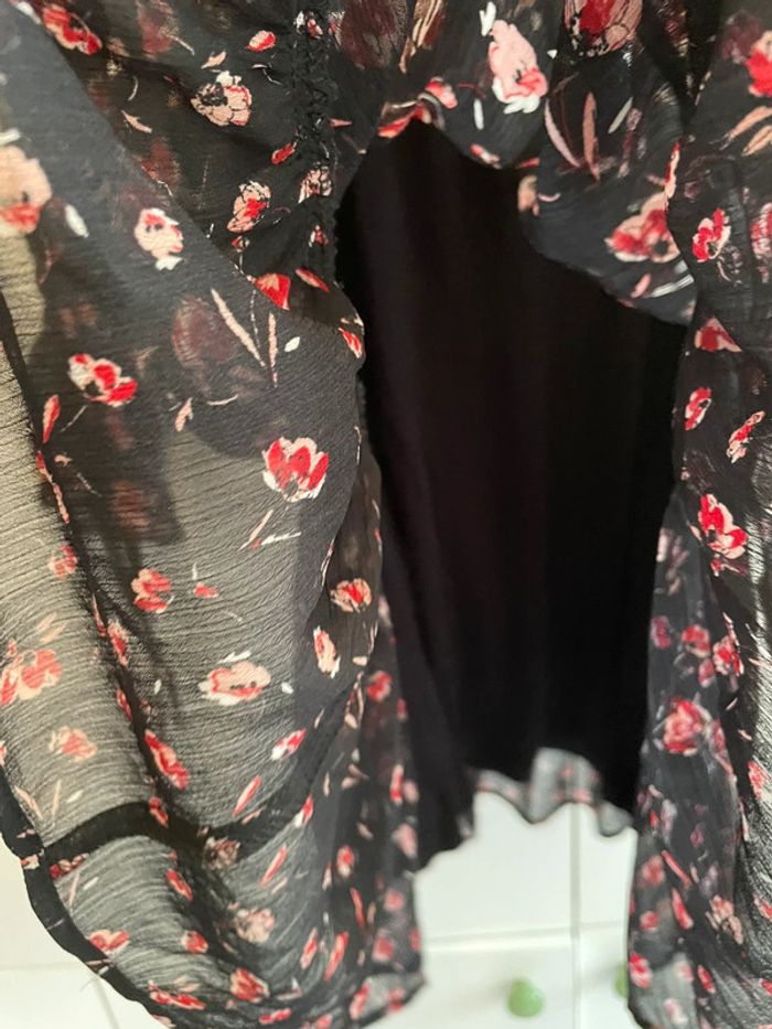 Robe mi-longue noire fleurie taille S Orsay - photo numéro 6