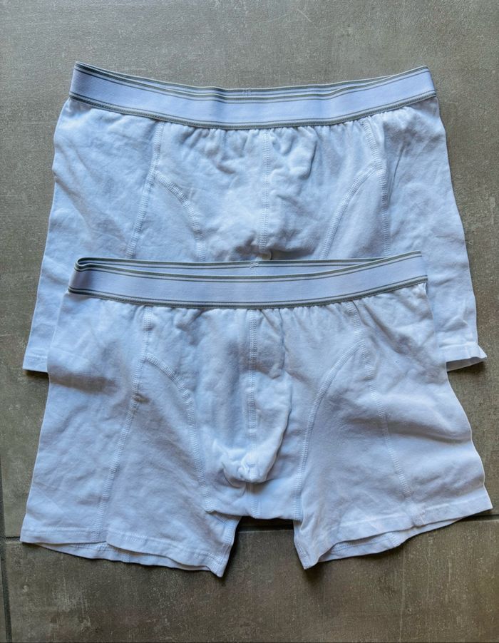 2 caleçons boxers blancs homme M neufs