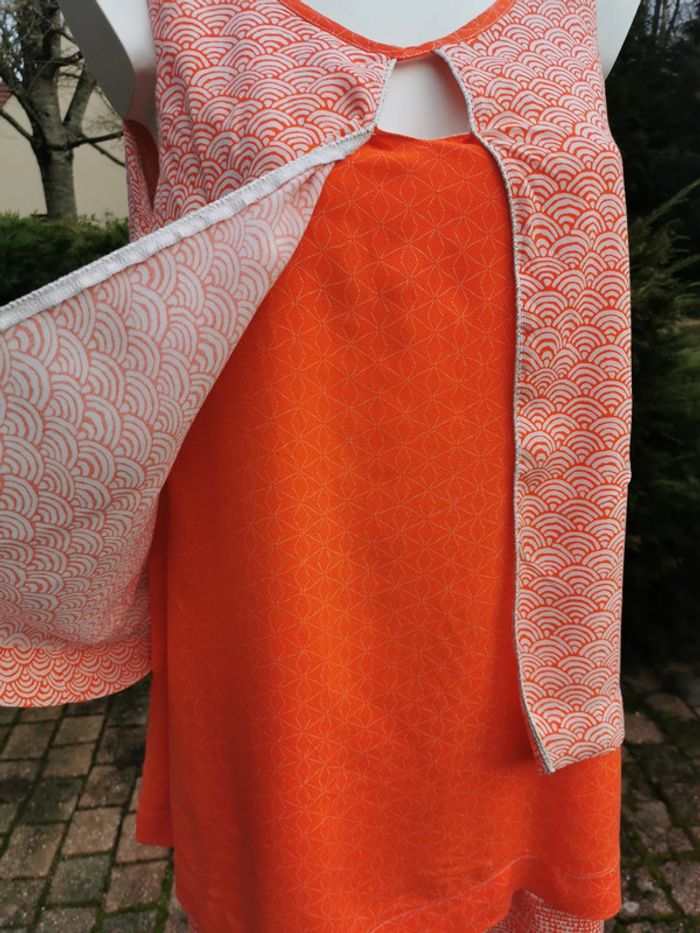 Robe orange à trois niveaux - photo numéro 3