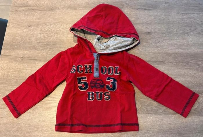 T-shirt manches longues a capuche 6 mois tissaia