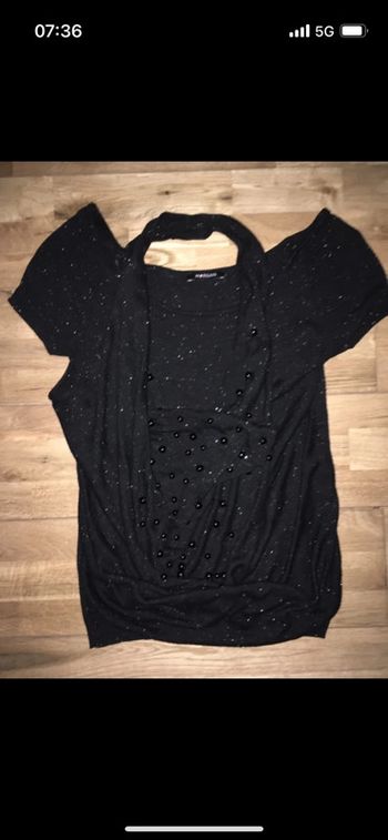 Jolie blouse en maille noire brillante Morgan neuve xs
