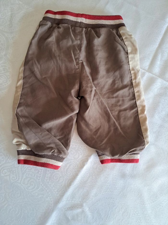 Pantalon marron/beige/rouge 6 mois - photo numéro 3