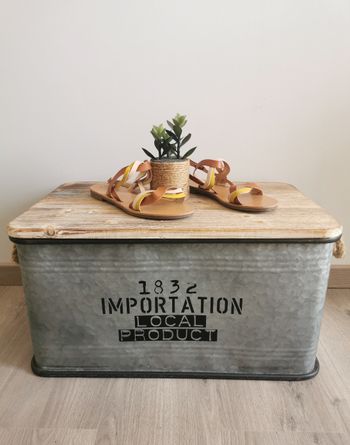 Sandales plates à brides torsadées La Halle Pointure 40