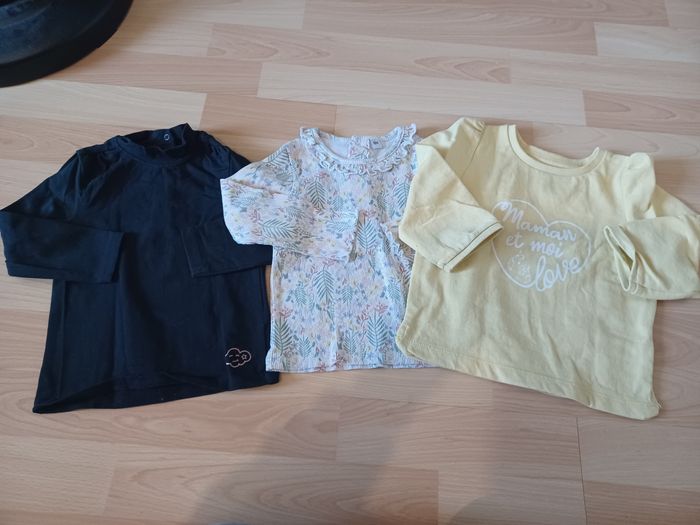 Lot 2 t-shirts manches longues 1 pull