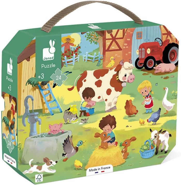 Puzzle dans valisette A La Ferme 24 Pièces - Janod - photo numéro 7