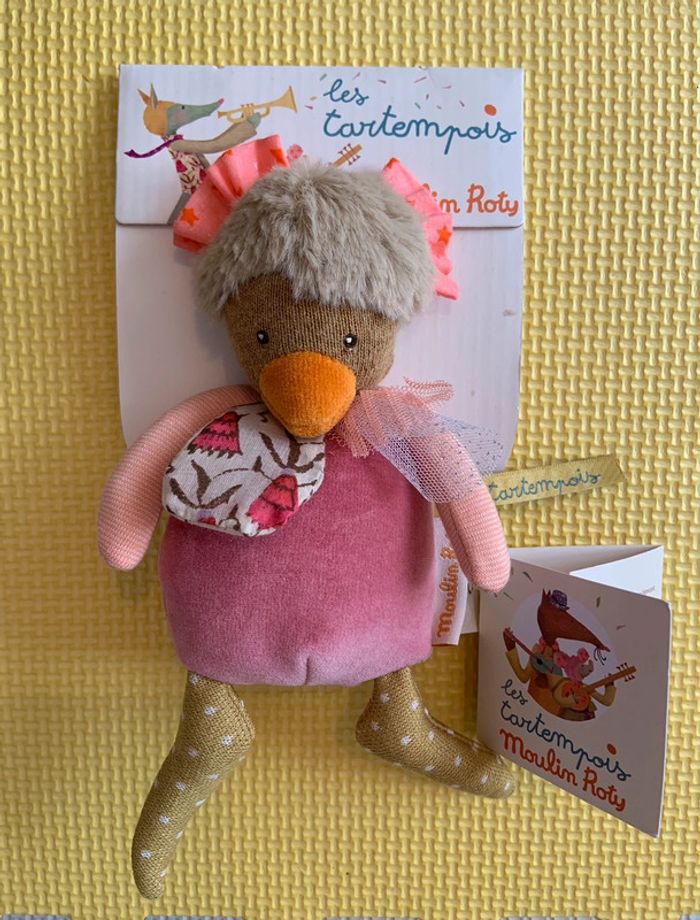 Hochet poule rose Moulin roty Les tartempois