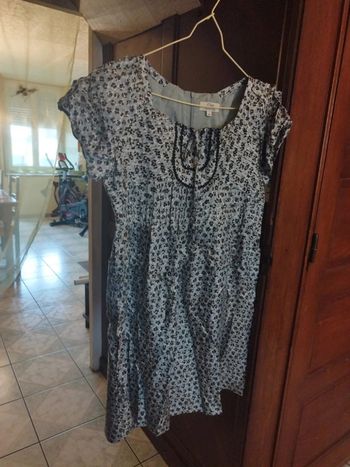 Robe blanche fleurie Gérard Darel S/36 soie