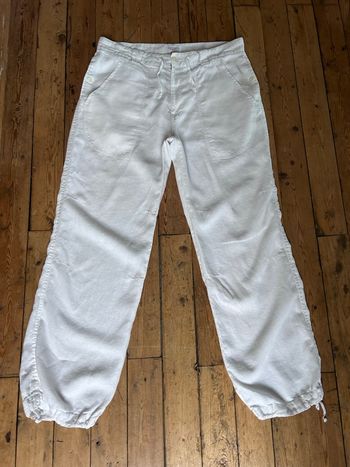Pantalon blanc en lin 48 Soft grey la redoute