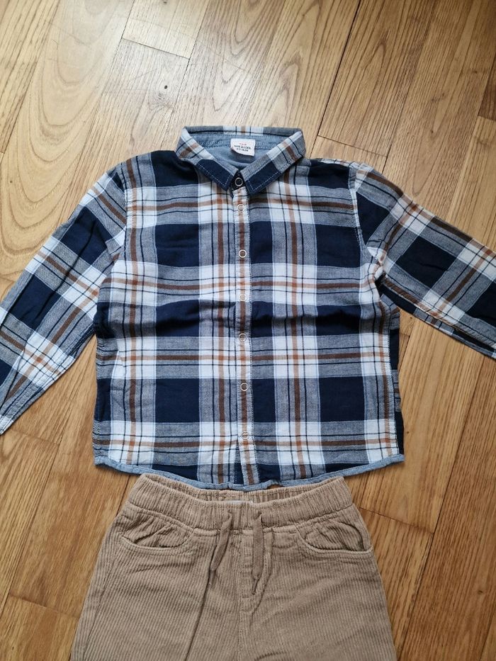 🍂 Ensemble garçon 6 ans – chemise à carreaux & pantalon velours 🍂 - photo numéro 4