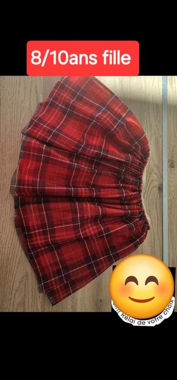 Jupe à tuile à carreaux rouge h&m fille 8/ 10 ans