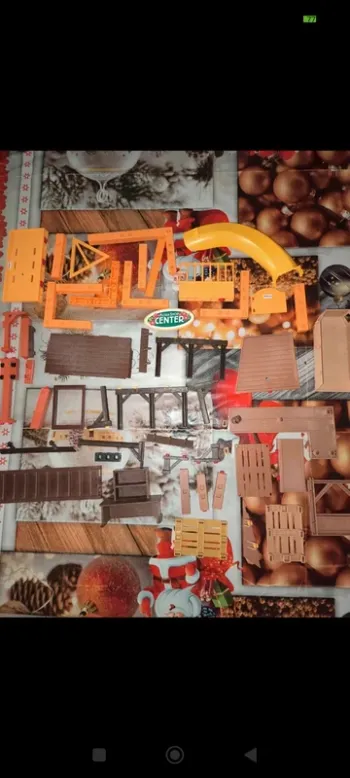 Gros lot pièces oranges et marrons Playmobil