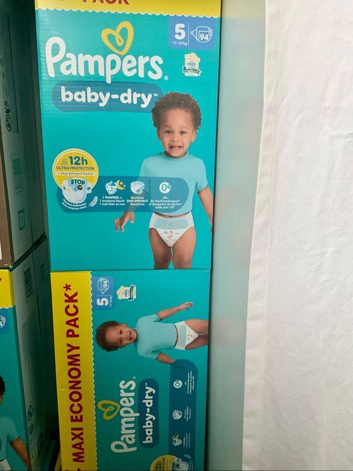 Lot 2 boîtes couches Pampers taille 5, 30 % avec code remise