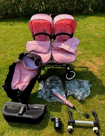 Poussette Bugaboo Donkey Duo, set complet avec beaucoup d’accessoires supplémentaires