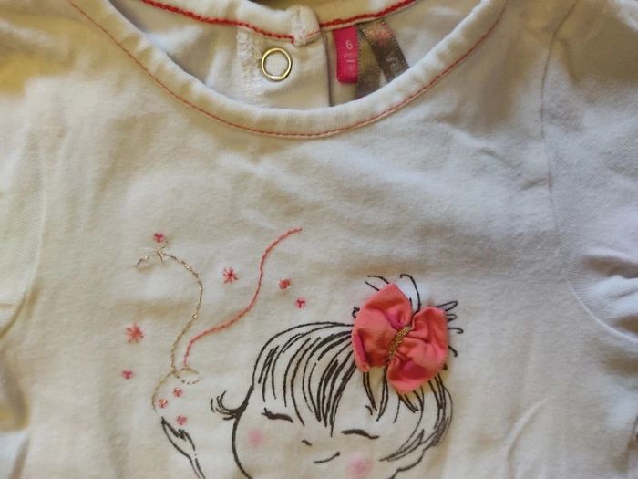 Lot de 2 T-shirts manches longues fille taille 6 mois. Orchestra - photo numéro 4