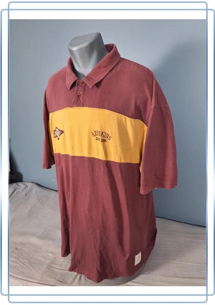 Polo reebok NFL vintage Redskins 70 anniversaire | 2XL oversize US football full broderie (537) - photo numéro 6