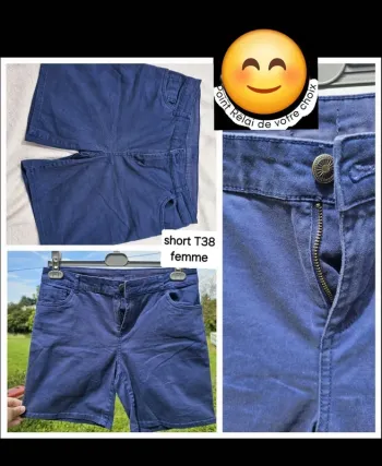 Short bleu t38 femme