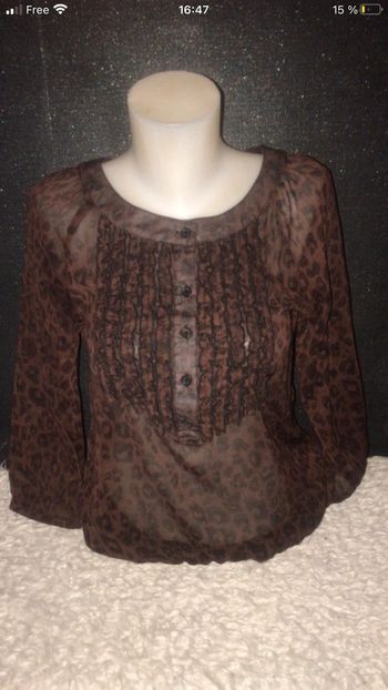 Blouse imprimé marron