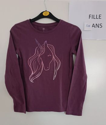 T-shirt ml Licorne Gap 10 ans
