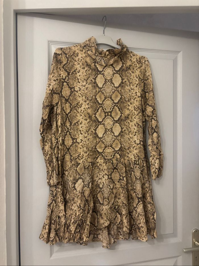 Robe manches longues imprimé animal Zara S