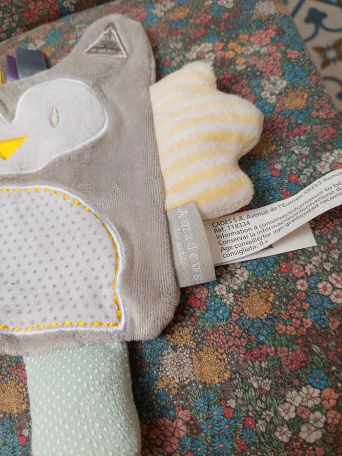 #3 Doudou plat chouette hibou Amadeus Les petits - photo numéro 2