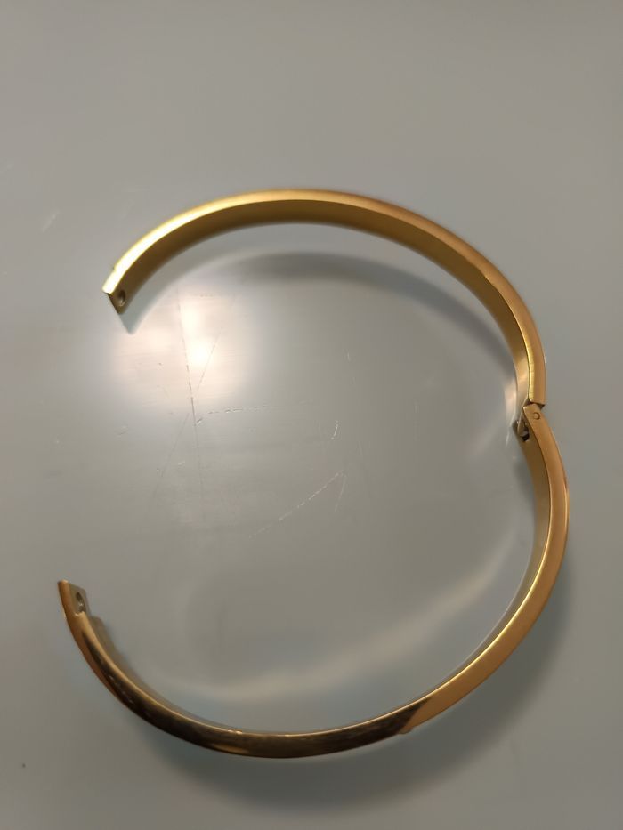 Bracelet jonc trèfle et strass acier inoxydable tendance - photo numéro 2