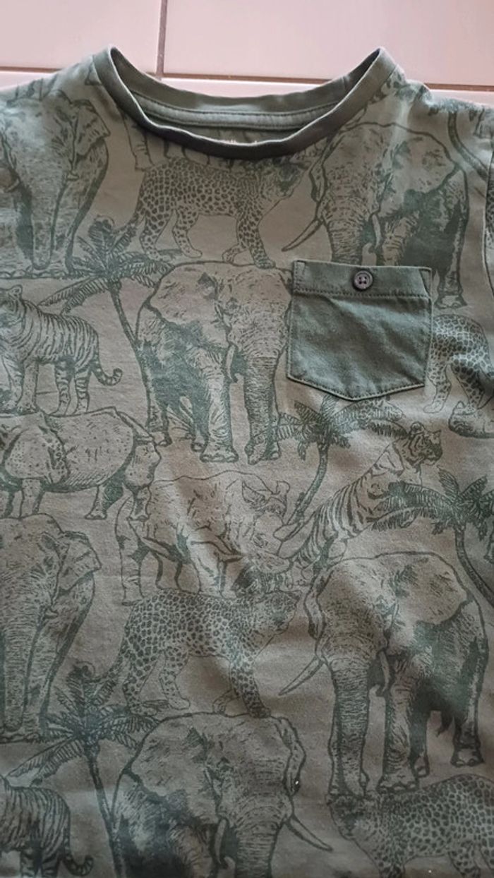Tee shirt animaux kaki vertbaudet 8 ans - photo numéro 2