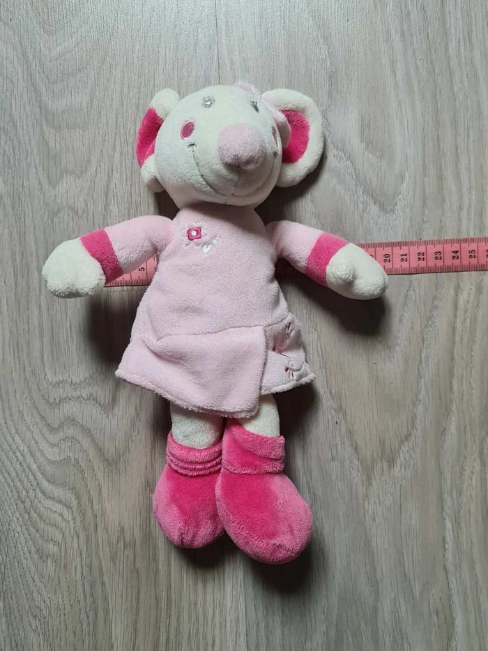 Peluche doudou enfant souris rose gemo vetir - photo numéro 7