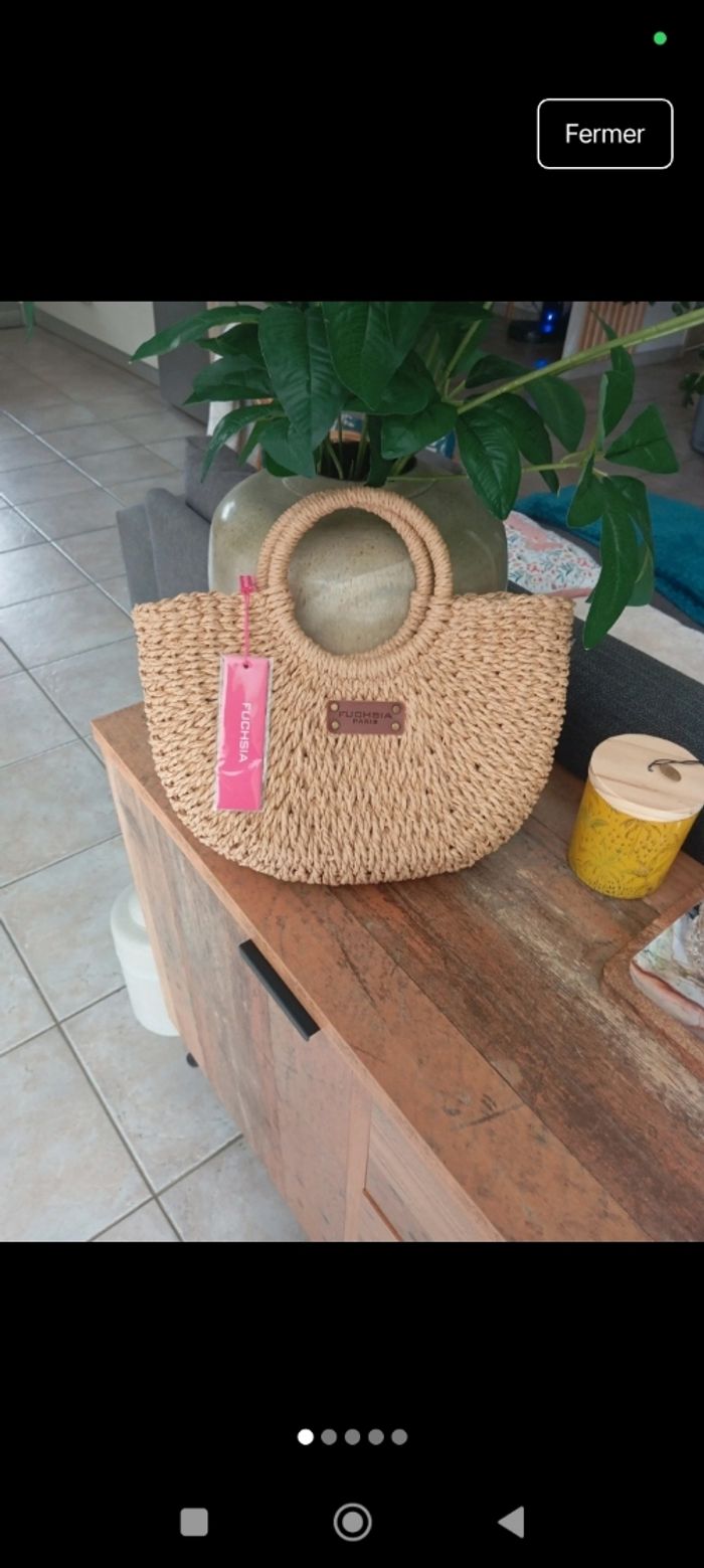 Sac panier en osier tressé fashion neuf - photo numéro 2