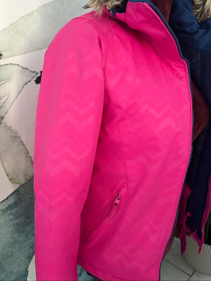 Manteau de ski fille 12 ans Roxy rose capuche fausse fourrure - photo numéro 6