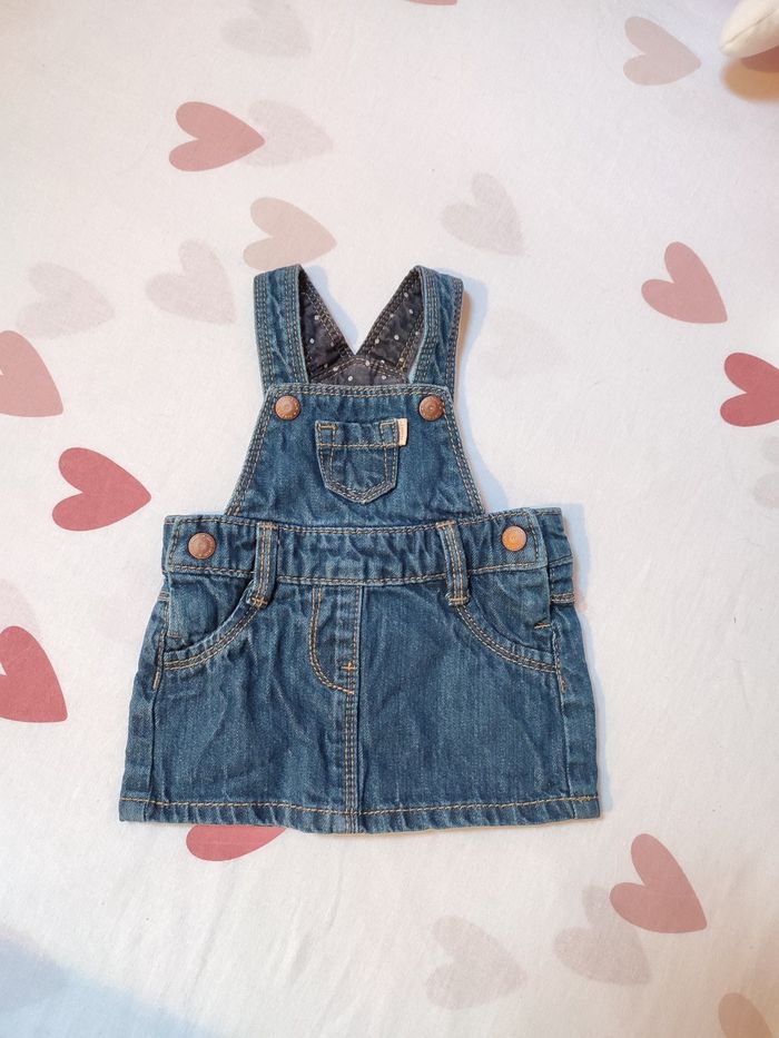 Robe salopette en jean bébé fille - 1 mois - Très bon état - Kiabi