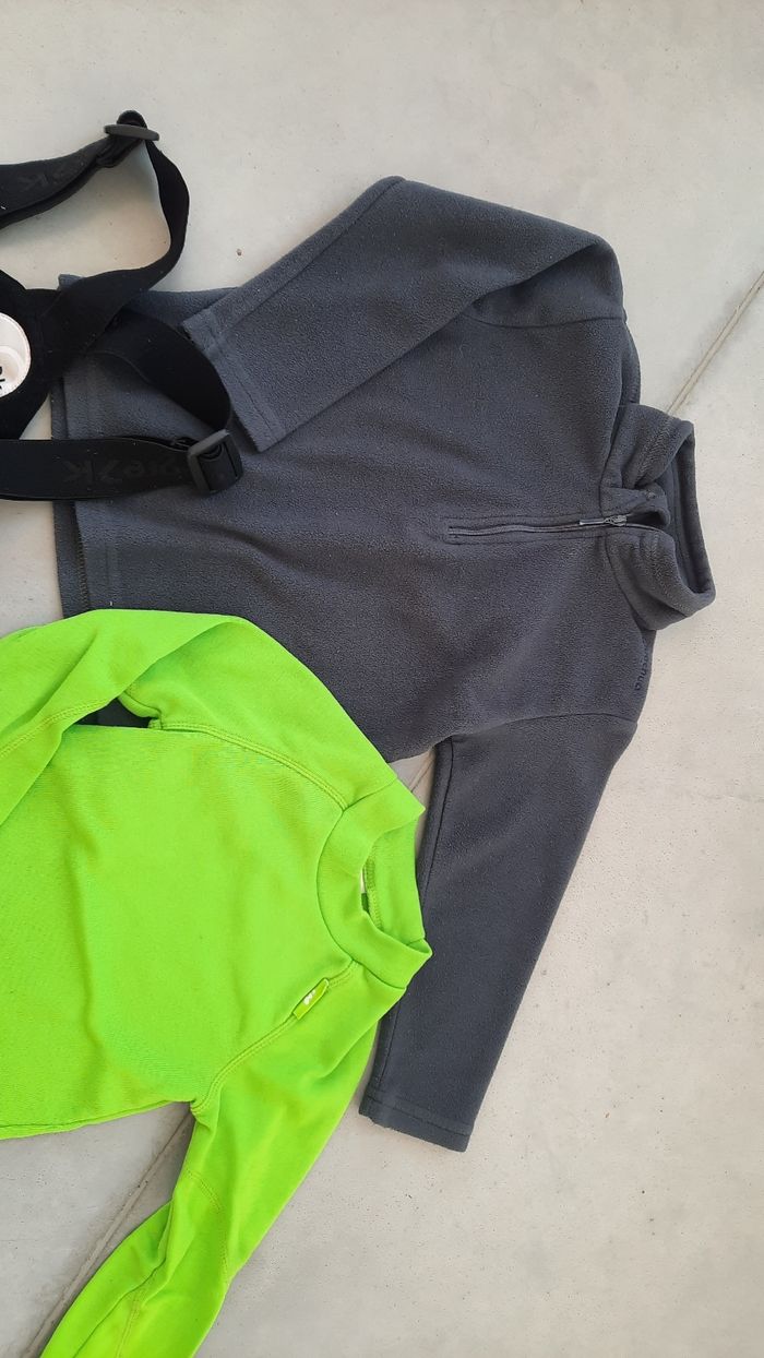 Combinaison ski enfant bretelles sous vêtement techniques mixte 3 ans fille garçon moufles - photo numéro 4