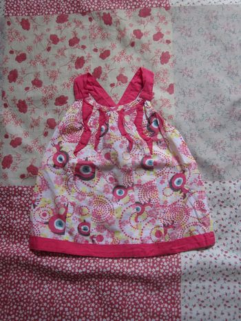 Robe été rose et blanche 3 mois