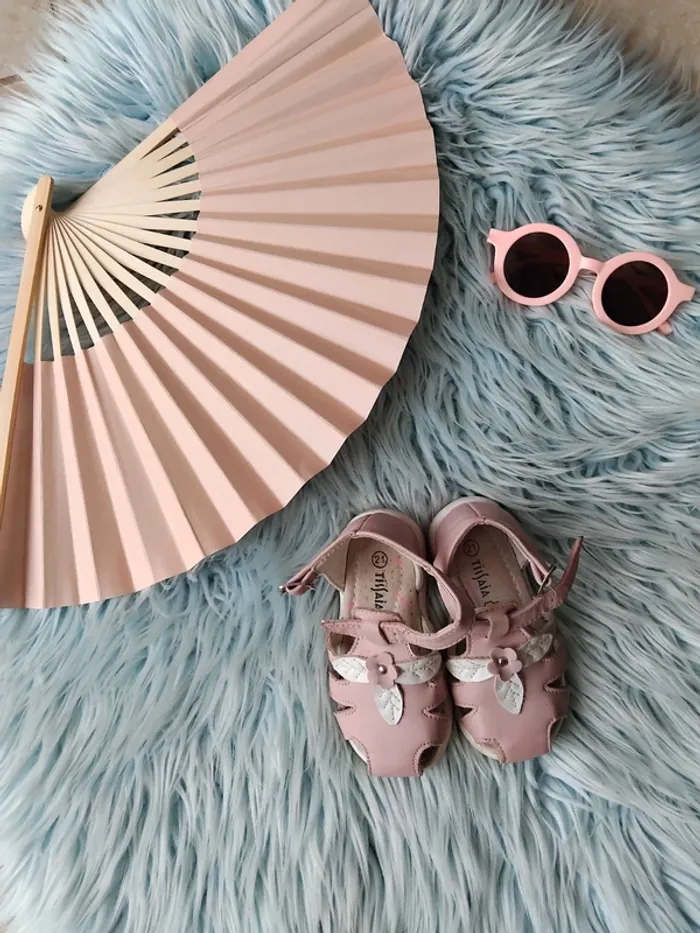 🕶 sandales fille rose 21