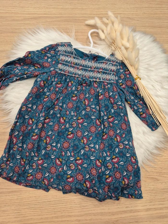 💙 Robe bleu "Au clair de la Brume" Sergent Major 24 mois