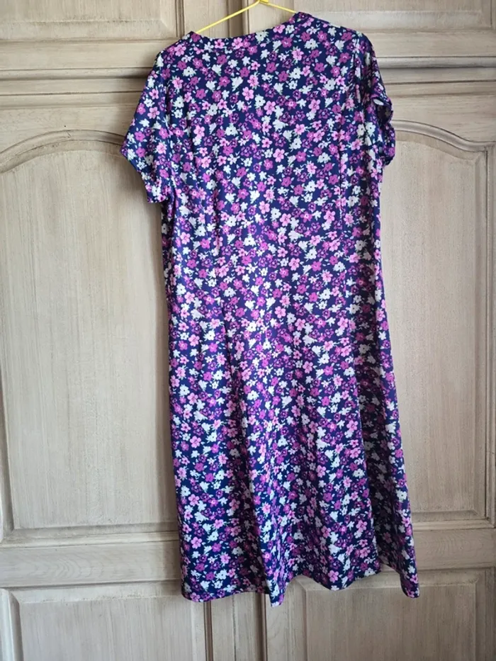 Robe colorée et fleurie bleu bonheur taille 44 - photo numéro 3