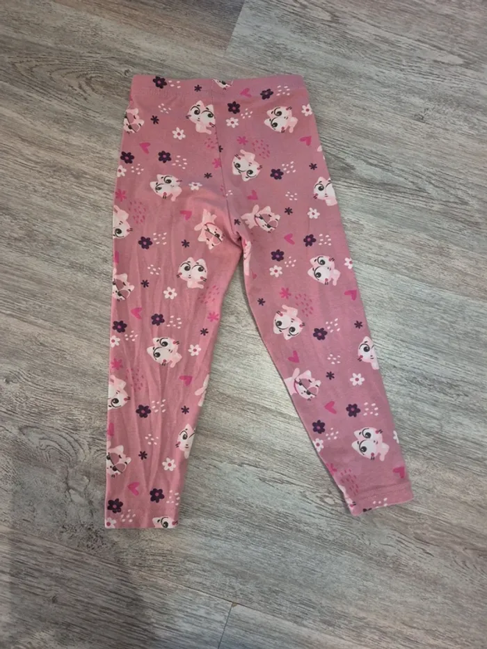 Chemise en jean et legging rose à chats - photo numéro 5