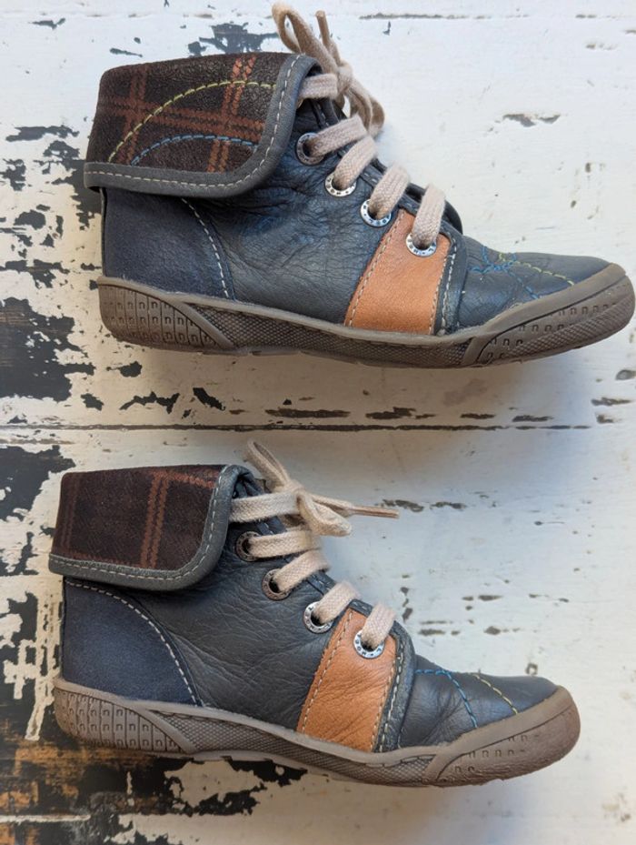 Chaussures montantes cuir bleu NOËL, Garçon – Taille 25 - photo numéro 3