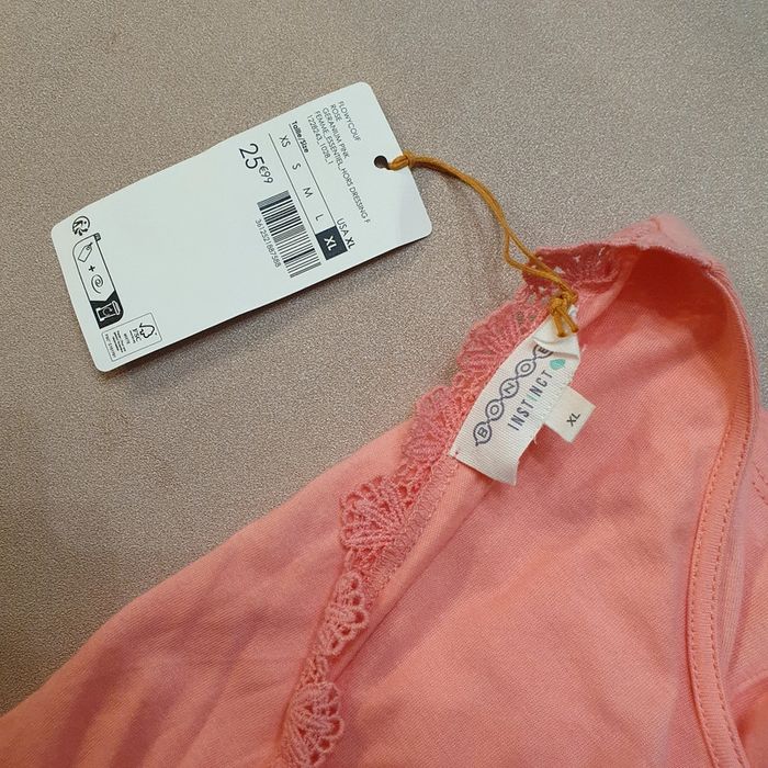 Magnifique haut femme col en V Couleur rose géranium Taille XL Bonobo - photo numéro 8