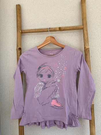 t-shirt violet à manches longues