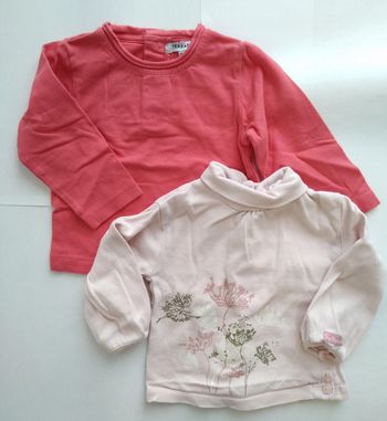 #lot Sous Pull Et T-Shirt Manches Longues Bébé Fille Taille 12 Mois