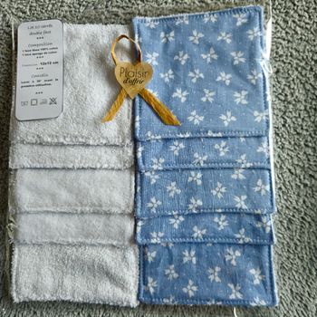 10 lingettes lavables 12x12 cm