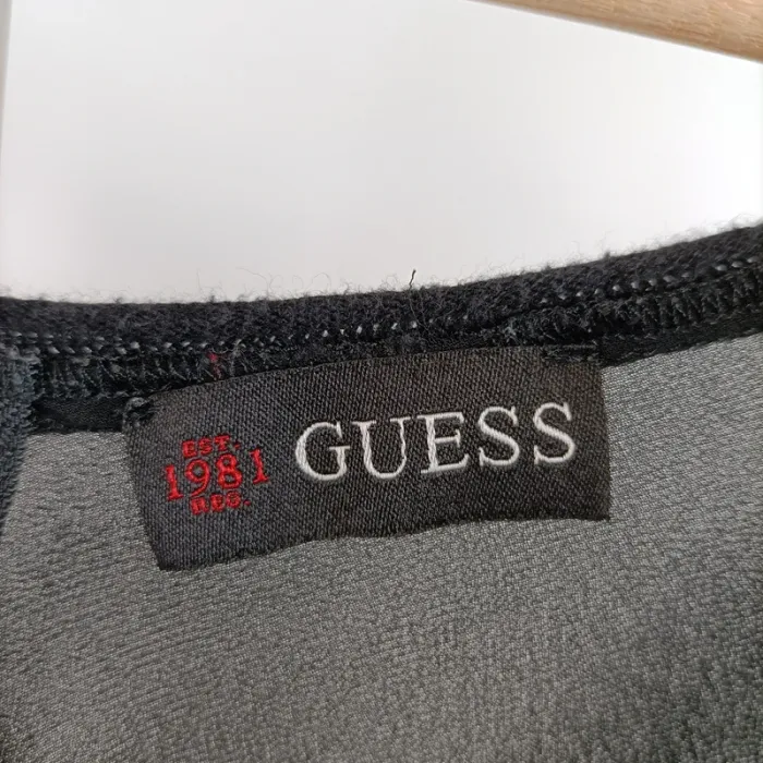 Haut noir transparent GUESS en voile léger taille XS col rond dos zippé A1500 - photo numéro 4