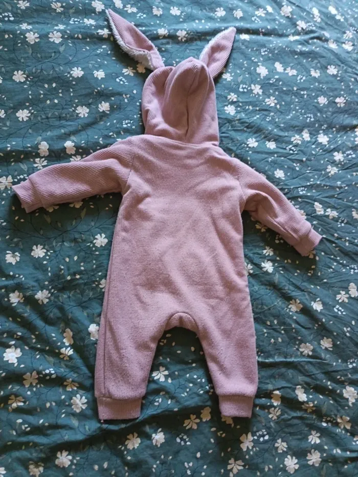 Combinaison hiver oreilles lapin bébé fille 6/9 mois - photo numéro 2