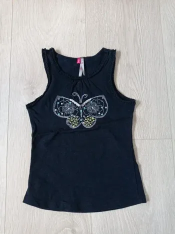 Débardeur fille noir papillon Orchestra 3 ans