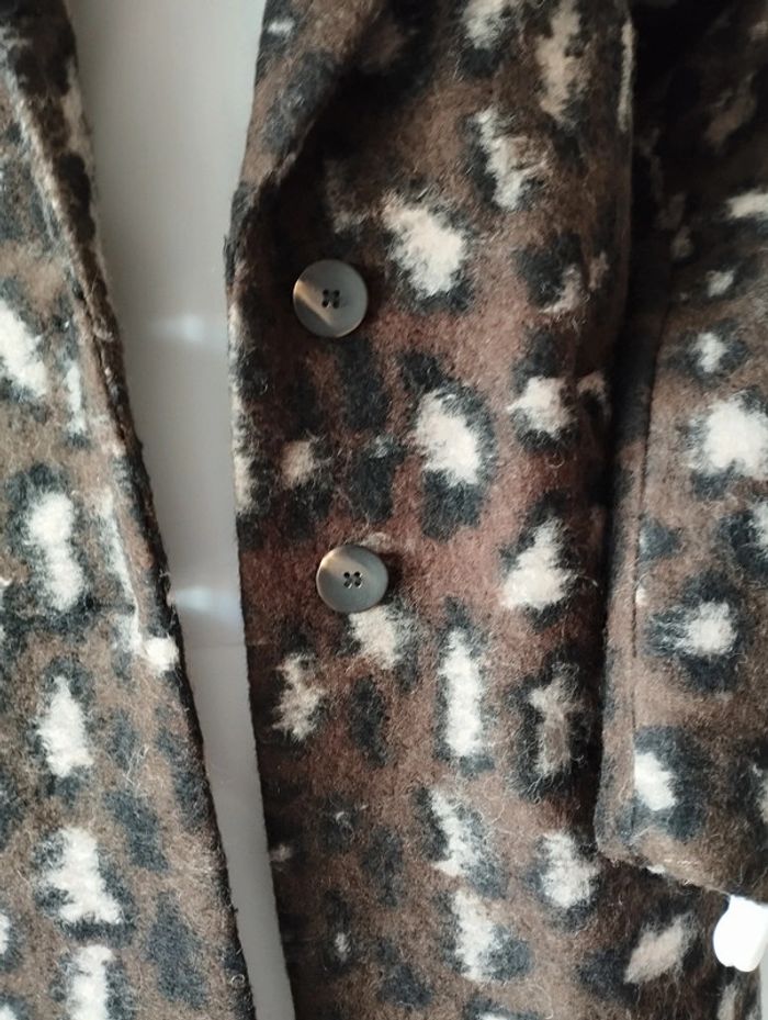 Manteau motif léopard Promod taille s en laine - photo numéro 3