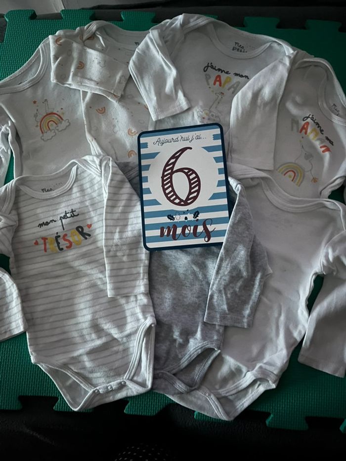 Lot body mes petit cailloux 6M