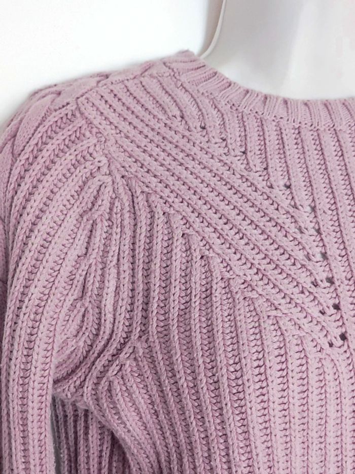 Pull maile côtelé rose parme / Kiabi - 34/XS à 36/S - photo numéro 6